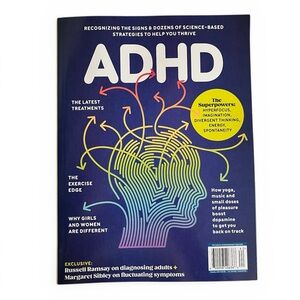 ADHD Magazine with Colorful Line Art Cover